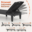 Outdoor PP Chaise Lounge Chairs Set of 2 with 4-Position Adjustable Backrests by LJGDeals