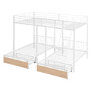 Triple Bunk Bed With Drawers And Guardrails by HouseOfZazla