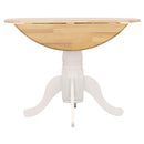Round Dining Table With Drop Leaf Pedestal Base, Expandable Top - Natural by HouseOfZazla