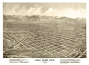 Vintage Map of Salt Lake City, Utah 1875