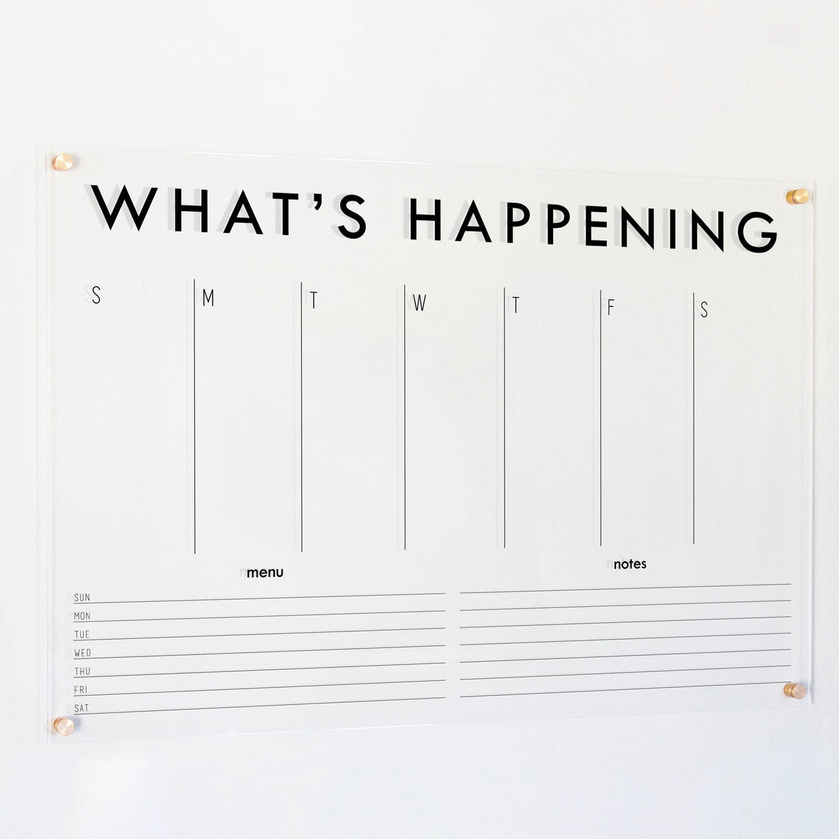 Weekly Acrylic Calendar + 2 Sections | Horizontal Madi