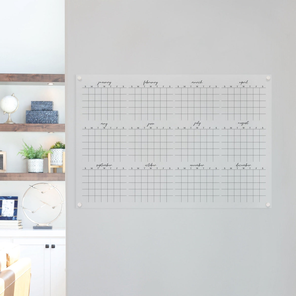 Acrylic Yearly Calendar | Horizontal Pennington