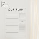 Weekly Acrylic Calendar + 2 Sections | Vertical Madi