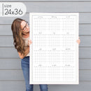 Framed Yearly Whiteboard Calendar | Vertical Pennington