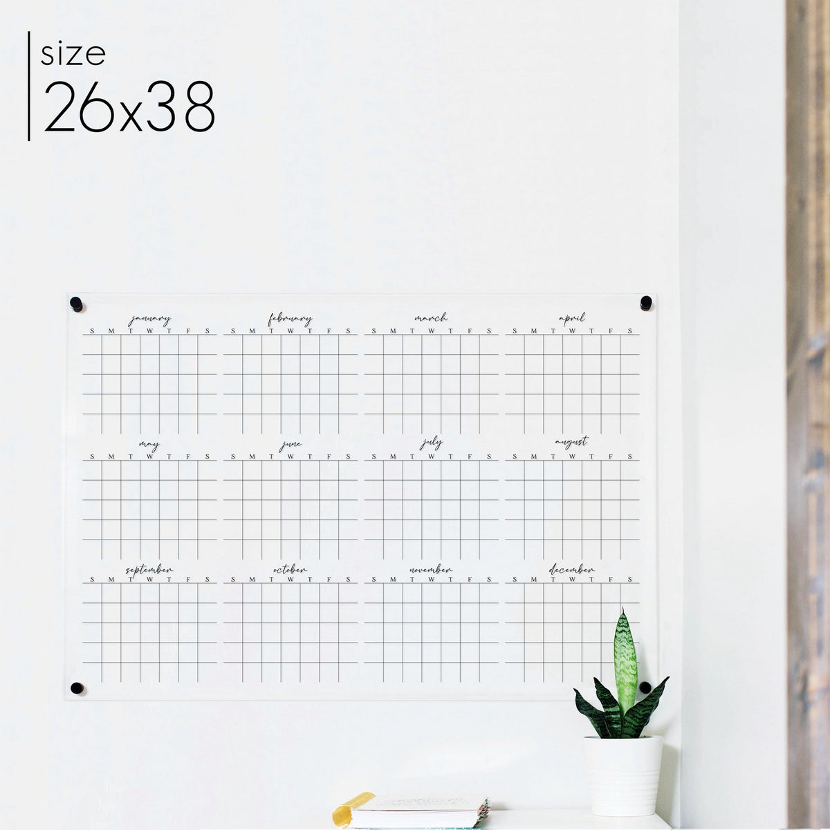 Acrylic Yearly Calendar | Horizontal Pennington, photo 6 of 10
