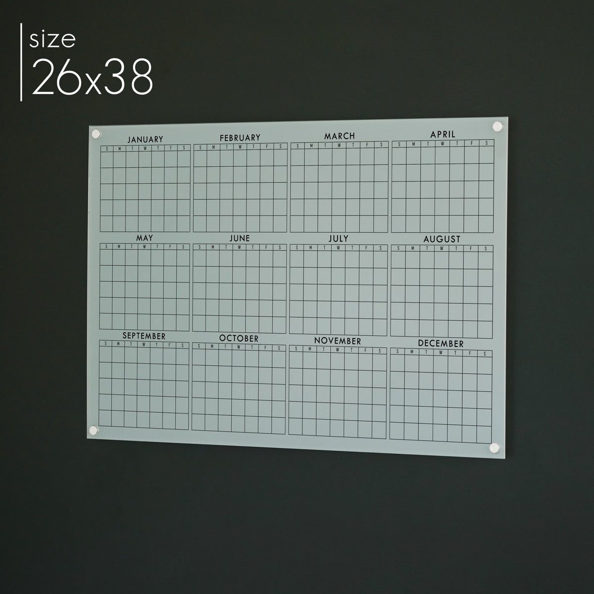 Frosted Acrylic Yearly Calendar | Horizontal Multi-style, photo 6 of 6