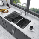 Modern Double Bowl Undermount Kitchen Sink 50 / 50 Design Stainless Steel by HouseOfZazla