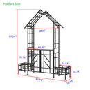 Metal Garden Arch with Gate and Planter for Climbing Plants by HouseOfZazla
