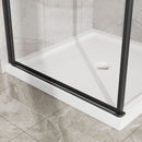 Corner Shower Enclosure, Frameless Pivot Door - Matte Black by HouseOfZazla