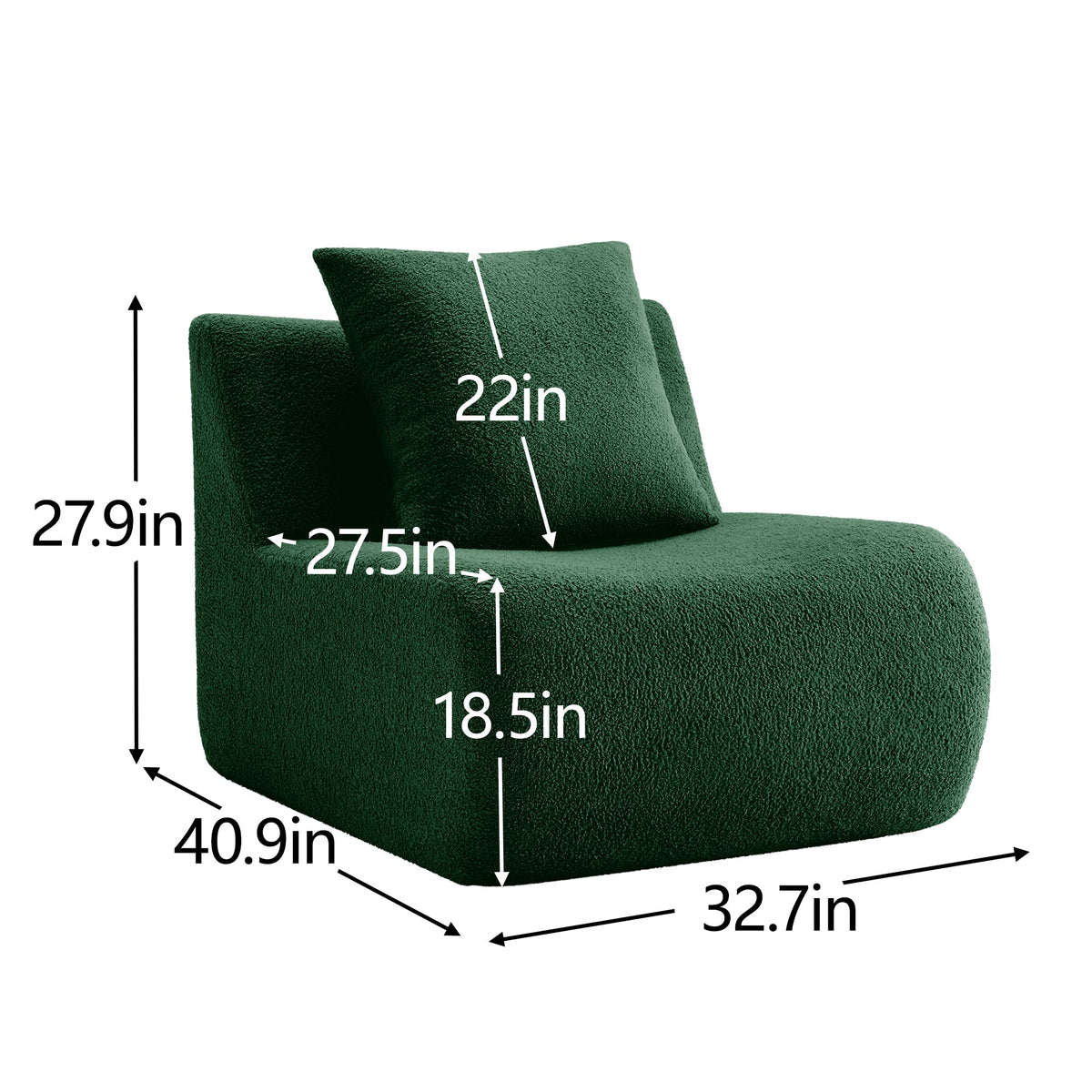 Soft Teddy Fabric Boneless Sofa, photo 3 of 10