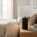 Aura - Table Lamp With On / Off Switch Block Base - Black / White by HouseOfZazla