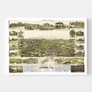 Vintage Map of Auburn, California 1887