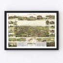 Vintage Map of Auburn, California 1887