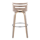 Cosini - Mid Century Modern Fixed Height, Barstool With Swivel With Round Footrest (Set of 2) by HouseOfZazla