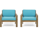 Antoine Outdoor Acacia Wood Club Chairs With Cushions (Set of 2) by HouseOfZazla