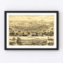 Vintage Map of Healdsburg, California 1876