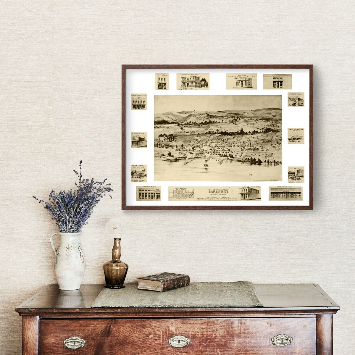 Vintage Map of Lakeport, California 1888, photo 3 of 5