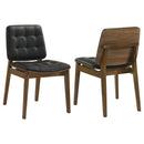 Tufted Back Dining Chairs With Tufted Upholstered Seats And Tapered Legs (Set of 2) - Black by HouseOfZazla