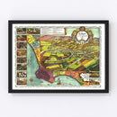 Vintage Map of Los Angeles, California 1871