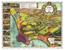 Vintage Map of Los Angeles, California 1871