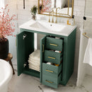 Bathroom Vanity With Sink, Storage Cabinet, Freestanding Set With 3 Drawers & Soft Closing Doors by Unique Piece Furniture