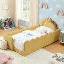 Twin Size Dinosaur-Shaped Kids Bed with Safety Guardrails