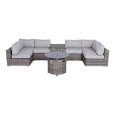 Wicker Outdoor Lounge Set With Cushions And Fire Pit by HouseOfZazla