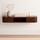 Solid Wood Lunar 2-Drawer Floating Console, 1 Open-slot