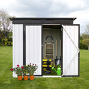 Outdoor storage sheds 6FTx4FT Pent roof White+Black