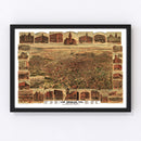 Vintage Map of Los Angeles, California 1891