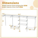 4-8 Feet Closet Organizers and Storage System with Hanging Rod for Laundry Bedroom by LJGDeals