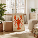 Watercolor Lobster in Coastal Red