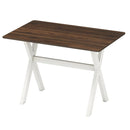 Modern Dining Table Wooden Kitchen Table with X-shaped Frame-White by LJGDeals