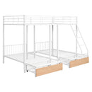 Triple Bunk Bed With Drawers And Guardrails by Unique Piece Furniture