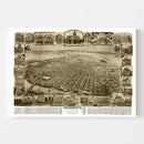 Vintage Map of Sacramento, California 1890
