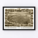 Vintage Map of Sacramento, California 1890
