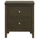 Clement - 2 Drawer Nightstand Bedside Table - Espresso by HouseOfZazla