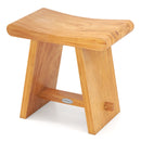 19.5 Inch Teak Shower Bench with Curved Seat for Shaving Legs