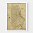 Vintage Map of San Francisco, California 1849