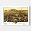 Vintage Map of San Gabriel, California 1893