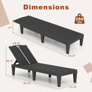 Outdoor PP Chaise Lounge Chairs Set of 2 with 4-Position Adjustable Backrests by DirectDeals