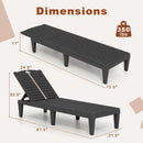 Outdoor PP Chaise Lounge Chairs Set of 2 with 4-Position Adjustable Backrests by LJGDeals