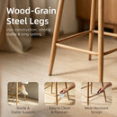 Set of 2 Modern Upholstered Bar Stools with Rattan Backrest