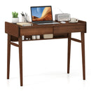 Bamboo Writing Desk with 2 Storage Drawers and Open Shelf by LJGDeals
