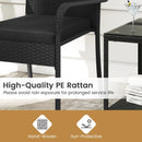 3 Piece Patio Furniture Set with Seat Cushions and Tempered Glass Tabletop by LJGDeals