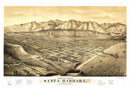 Vintage Map of Santa Barbara, California 1877
