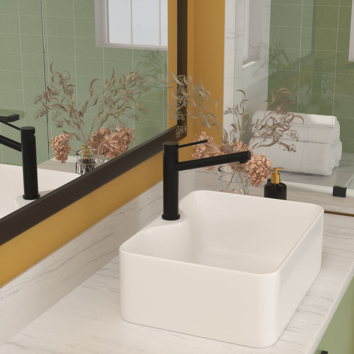 Modern Ceramic Rectangular Vessel Bathroom Sink With Sleek Design, photo 5 of 14