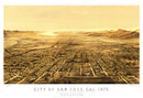 Vintage Map of San Jose, California 1875