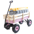 Outdoor All Terrain Garden Wagon with Wooden Railings and Pneumatic Tires by HouseOfZazla