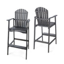 Outdoor Acacia Wood Adirondack Barstools (Set of 2)